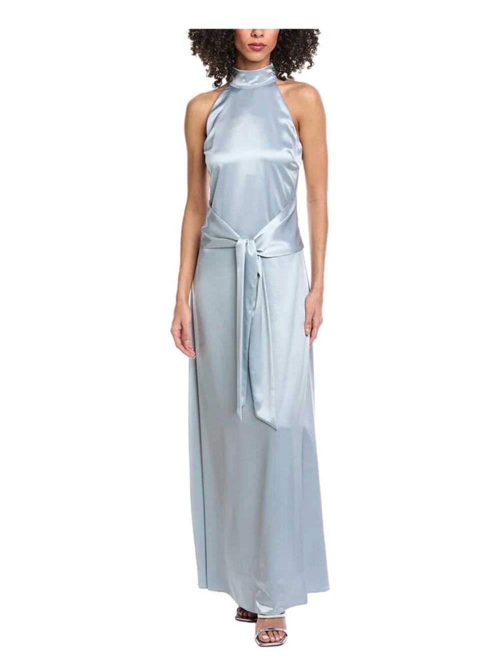 TOCCIN Jocelyn Tie-Front Silky Satin Maxi Dress - NWT!